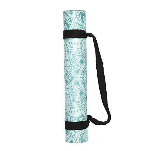 YOGA DESIGN LAB | The Combo Yoga Mat | 2-in-1 Mat+Towel | Eco Luxury | Ideal for Hot Yoga, Power, Bikram, Ashtanga, Sweat | Studio Quality | Includes Carrying Strap! - color: Mandala Turquoise, size: 3.5mm