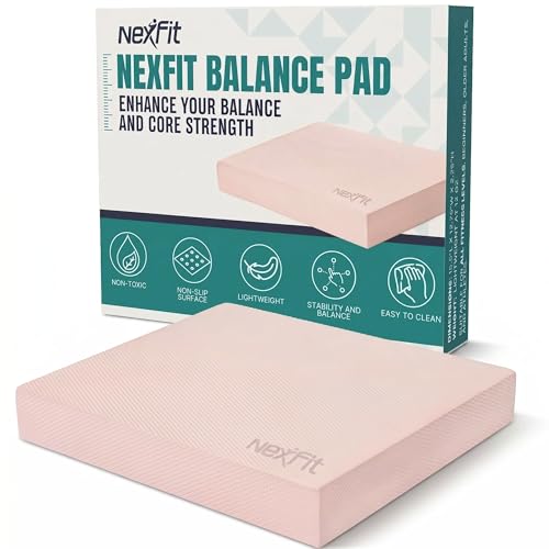 High-Density Balance Pad - Durable TPE Foam Balance Pad Physical Therapy, Foam Exercise Pad with Non-Slip Surface, Lightweight for Home & Gym Workouts, Core Strength & Balance Enhancement - color: Pink, size: Large(15.5" x 12.5")