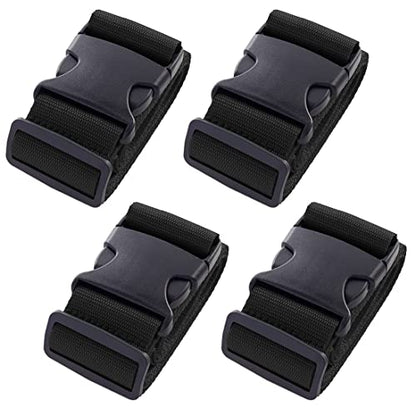 4pcs 74″×2″Luggage Straps for Suitcases,Adjustable Suitcase Straps and Heavy Duty Strap Buckle Packing Straps Travel Accessories,Black - color: Black 4PCS