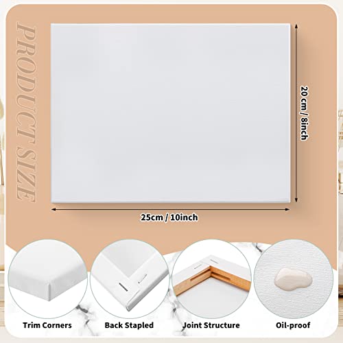 Thenshop 80 Pack Stretched Canvas for Painting 8 x 10 Inch Triple Primed Acid Free 100% Cotton White Blank Canvas for Painting Supplies Oil and Acrylic Pouring Art Watercolor - size: 8 x 10 inches