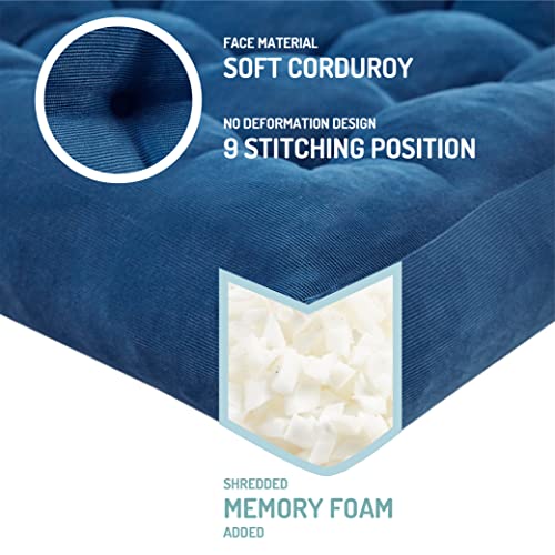 Large Floor Pillow for Adults, Square Meditation Cushion, 22 Inch Navy - color: Square | Navy | 1 Pack, size: 1 Pack