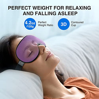 YFONG Weighted Sleep Mask for Women Men, 3D Light Blocking Eye Mask, Purple - color: Purple