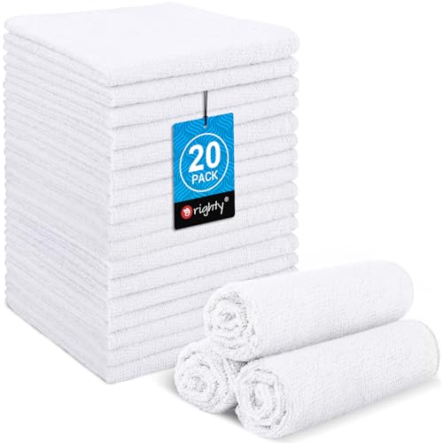 Orighty Wash Cloths, Face Towels 12x12 Inch 20 Pack - color: White