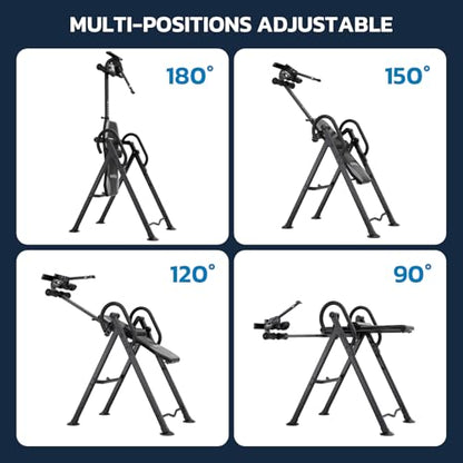 YOLEO Gravity Inversion Table for Back Pain Relief 2026 New Inversion Table | w/Lumbar Support, Easy to Assemble, Back Stretcher Machine 300 lbs - color: Grey