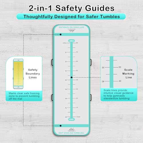Inflatable Air Gymnastics Mat Training Mats with 2-in-1 Safety Guide Lines - color: Green, size: 13ft*3.3ft*4inch