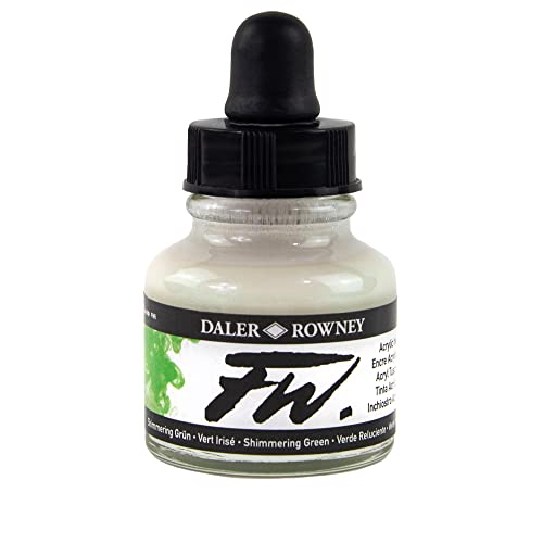 Daler-Rowney FW Artists' Ink Shimmering Green 1 oz. - color: Green