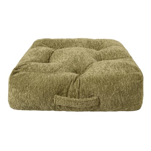 Floor Cushion Pillow, Portable Large - color: Square, Green