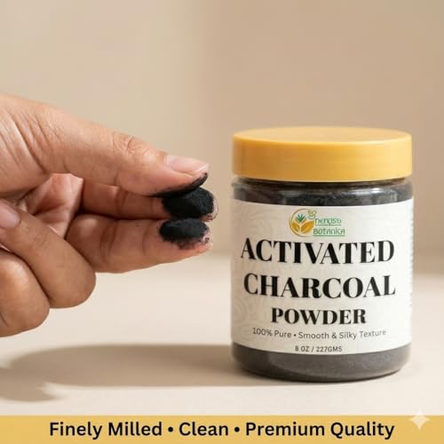 Herbs Botanica Activated Charcoal Powder, Food Grade Natural Detoxifier for Digestive Health, Teeth Whitening, Detoxification & Bug Bite Relief, 8 oz / 227 gm