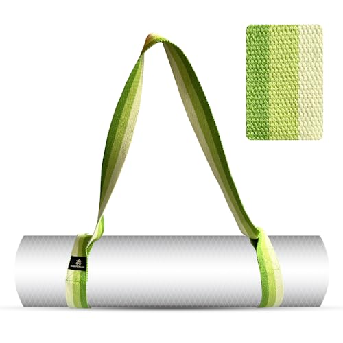 Yoga Mat Carrier Strap | Adjustable Mat Holder Sling for Carrying Mats | Thick & Comfy Texture | Yoga Mat Strap - color: Green