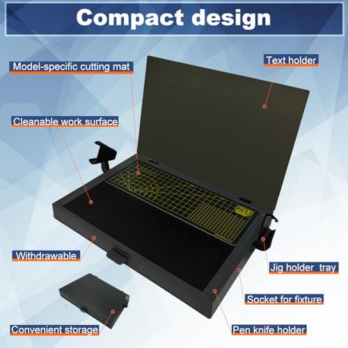 MWK-18 Model Assembly Gundam Model kitsTable Basic, Portable Model Building, Assembly, Cutting Worktable, Work Table with Movable Drawer, Dual Craft Cut Mat, Easy Folds for Storage