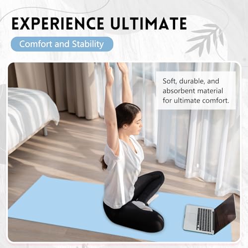 Breling 4 Pack 72" x 24" Hot Yoga Towel Non Slip Microfiber Mat Towel Sweat Absorbent Soft Pilates Mat Essentials for Hot Yoga Pilates Exercise(Blue) - color: Blue