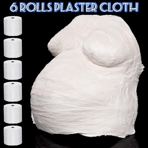 Heentan 6 Rolls Plaster Bandages Strips for Belly Cast Art,2 X 180 Inches | Fast Setting Plaster Gauze for Mask Making, Sculpture Molds, DIY Crafts, Pregnancy Belly Casting, Scenery Art Projects - size: 2 x 180 Inch