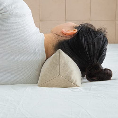 Buckwheat Neck Support Pillow Cervical Neck Cylinder Bolster Pillow,Buckwheat Hulls Adjustable Roll Pillow,Neck Pain Relief for Back and Side Sleepers Round Pillows for Lunch Break beige, 6*15 inch - color: Beige