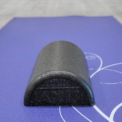 OPTP AXIS Firm Density Foam Roller – Half-Round, Black, 12" X 3" | High density firm foam roller for physical therapy, yoga, Pilates, fitness exercise & sports training, Heat-molded EPP foam - color: Black - 12" X 3" Half-round