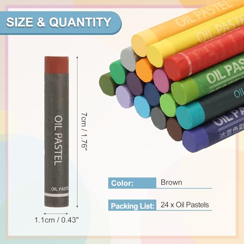 PATIKIL Brown Oil Pastels, 24Pcs Soft Oil Crayons Creamy Pastels Stick Art Supplies for Art Painting Drawing Blending Graffiti for Drawing Beginners Artists - color: Brown