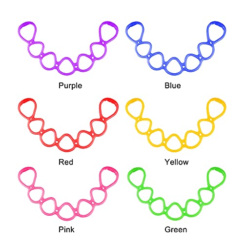 7 Ring Stretch Resistance Exercise Band, Workout Bands Yoga Stretching for Home Fitness, Foot, Leg and Arm Exerciser Stretch Band, Center Workout Walking Exercise - color: Pink