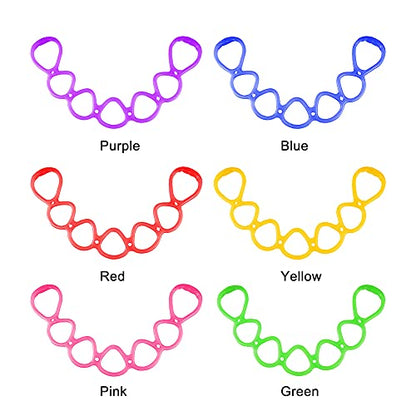 7 Ring Stretch Resistance Exercise Band, Workout Bands Yoga Stretching for Home Fitness, Foot, Leg and Arm Exerciser Stretch Band, Center Workout Walking Exercise - color: Pink