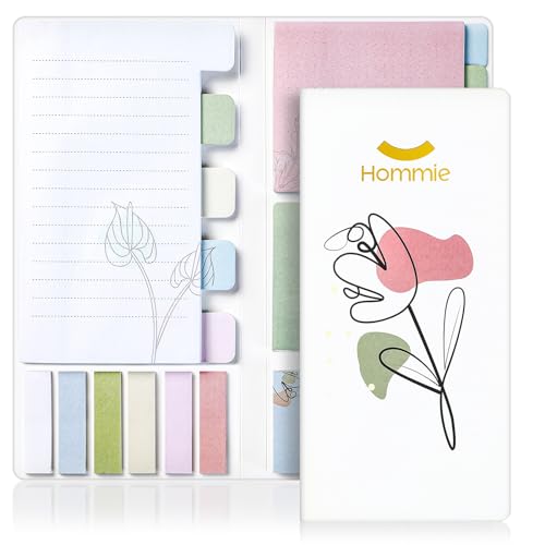 Hommie Sticky Notes Set, Divider Sticky Notes 410 Packs Planner Sticky Note Dividers Tabs with Color Coding for School Supplies, Office Supplies, Book Notes,Bible Sticky Notes - color: Flower(white Background)