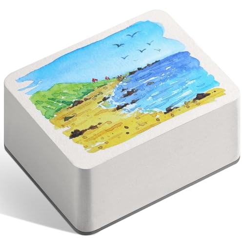 FLUNBRATO 80 Sheets Mini Watercolor Paper Pads, 2.6 x 3.3 Inch, 100% Cotton, Hot Press Acid Free Tiny Travel Watercolor Notebooks, Two-Edge Glue Binding Compact Mixed Media for Painting - color: Hot Press, size: 2.6 x 3.3 Inch