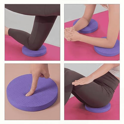 Round Yoga Knee Pads TPE Foam Cushion for Pilates - Workout Equipment Accessories for Women - Exercise Wrist and Elbow Support Mats
