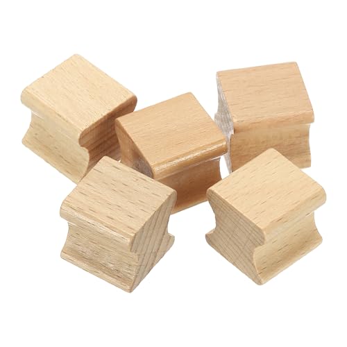 PATIKIL 20x20mm Blank Wood Rubber Stamp Mounts, 5Pcs Wooden Rubber Stamp Handle Hard Wooden Blocks for Making DIY Crafting, Brown - size: 20x20mm