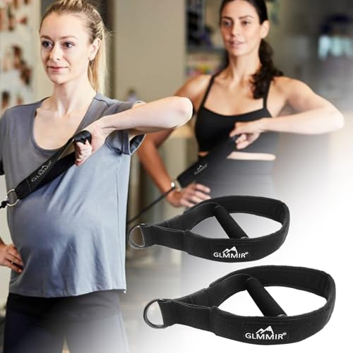 Pilates Double Loop Straps for Pilates Reformer, Fitness Metal D Ring Straps Handle, Pilate Accessories Yoga Wristbands Exercise Straps for Gym Home Workout 2PCS