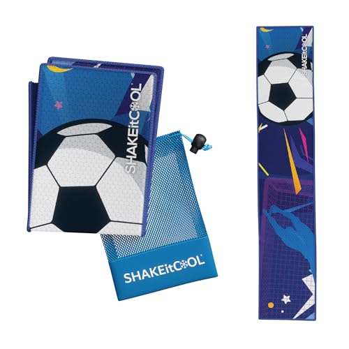 SHAKEitCOOL Original Cooling Towel – Soft, Lightweight, Heat Relief – Perfect for Biking, Running, Yoga, Gym, Gardening – Penalty Kick - color: Penalty Kick