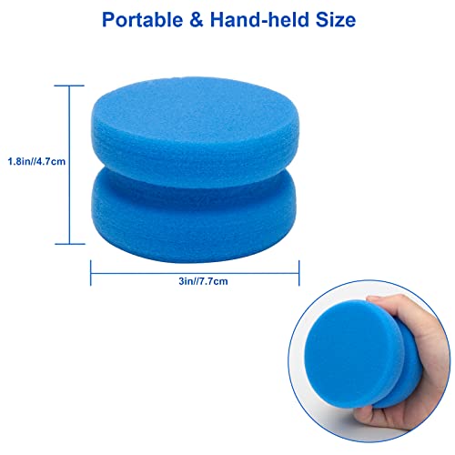 Boyistar Paint Sponge Applicator 3Pcs, Blue Detail Painting Sponge | for Car Waxing, Wall Repairing, Kitchen Cleaning Sponges with Storage Mesh Bag (blue) - color: Blue