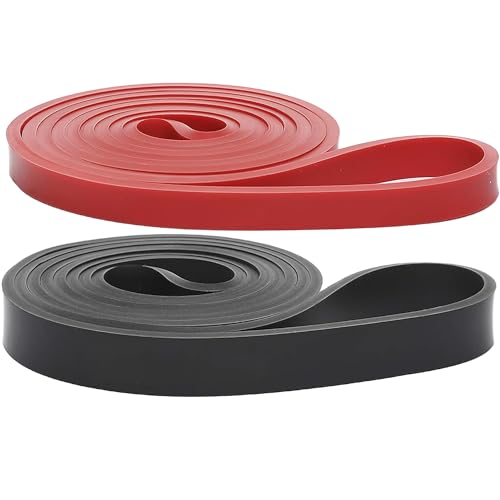 Resistance Bands for Working Out, Pull up Bands, Workout Bands, Exercise Bands, Stretching Bands for Strength Training, Fitness, Mobility Training, Home Workout, Physical Therapy, Stretching - color: Red (15-35lb), Black (25-65lb)