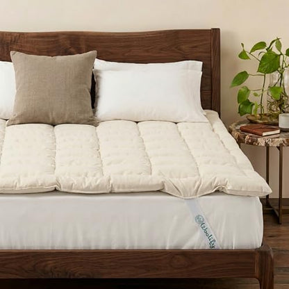 Woolify Organic Merino Wool Mattress Topper 1650 GSM - Pillow Top Mattress Pad, Handmade, Non-Toxic, Cooling and Hypoallergenic Wool Topper for Back Pain Relief (Full) - size: Full