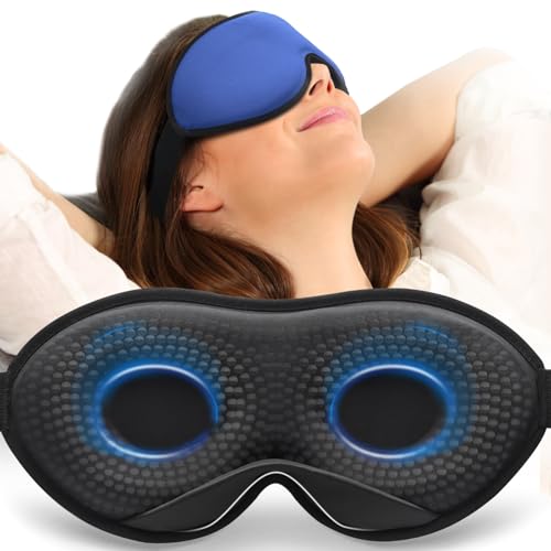MABAO Weighted Sleep Mask, 100% Blackout Blindfold for Sleeping, Blue - color: Blue