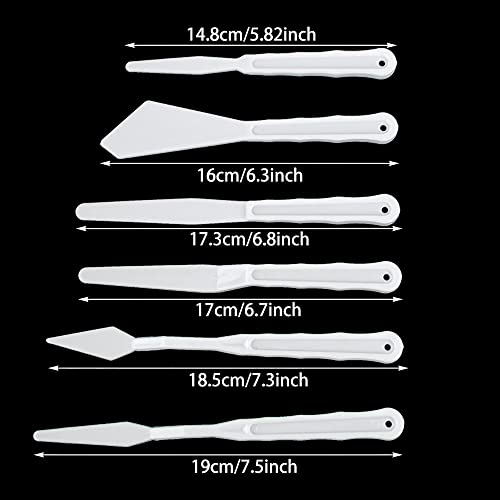 Plastic Spatula Palette Knives Set 30Pcs(5 Pack), KELIFANG Painting Knife for Mixing, Spreading, Scratching, Layering Colors, Thin and Flexible Art Tools for Carving, Oil, Acrylic, Watercolor Painting
