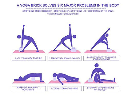 4-Pack High-Density EVA Yoga Blocks (9”x6”x4”) – Non-Slip, Supportive Foam Blocks for Stretching, Balance, Pilates & Home Workouts