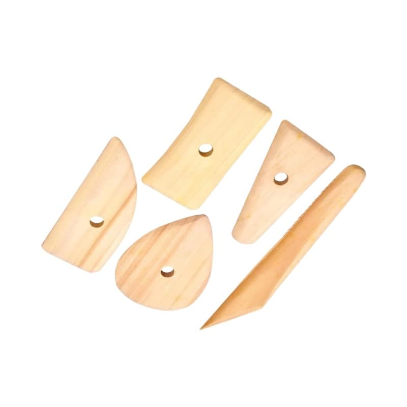 5 Pcs Wooden Pottery Clay Ribs Ceramic Potter Rib Ceramic Clay Sculpting Scrapers Tools Pottery Shaping Trimming Tools Ceramic Pottery Tools