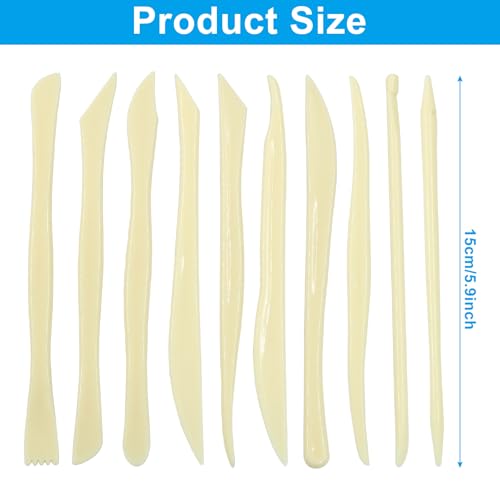 Moicstiy 10Pcs Double Ended Clay Sculpting Tools, Plastic | Clay Modeling Tools, For Carving, Smoothing, Shaping