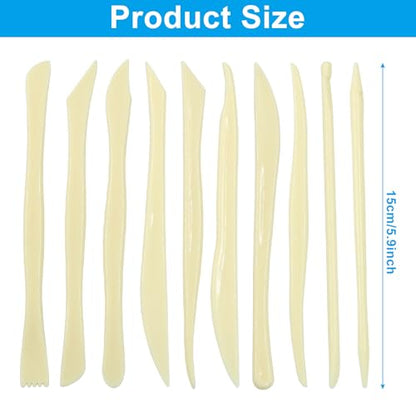 Moicstiy 10Pcs Double Ended Clay Sculpting Tools, Plastic | Clay Modeling Tools, For Carving, Smoothing, Shaping