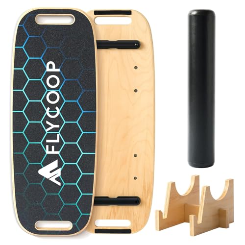 Balance Board for Adult with Adjustable Stoppers: 3 Modes Wobble Board with Roller Exercise Balancing Stability Trainer for Improve Balance Non Slip Surface - size: with stand