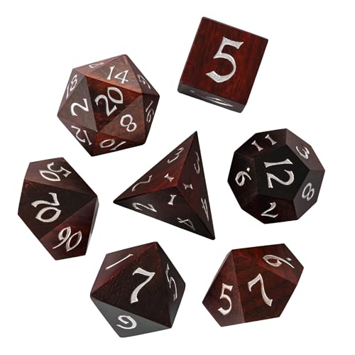 Wooden DND Dice Set Red Sandalwood Wood Dice Set for Tabletop Games - color: Big Red Sandalwood