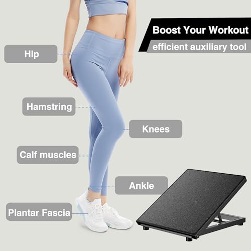 Professional Steel Slant Board Calf Stretcher Adjustable Balance Board with Non-Slip Surface for Ankle and Foot Stretching