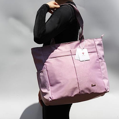 ESVAN Original Floral Tote Bag Large Shoulder Bag with Multi Pockets for Gym Travel Beach Daily Bags - color: A5