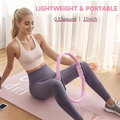 Pilates Essential Kit - Home Pilates Equipment Set - with Toning Pilates Ring & Long Resistance Bands & 3 Level Pilates Loop Bands & Soft Pilates Ball & Pilates Grip Socks - color: Green
