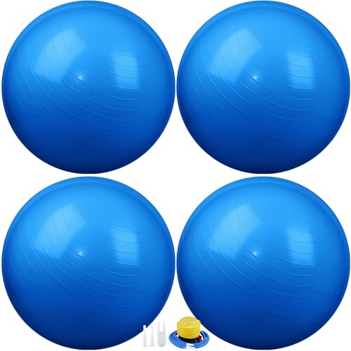 Leyndo 4 Pcs 26 Inch Yoga Exercise Ball Pilates - color: Blue