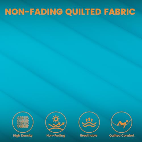 Lazy Daze 12 FT Double Quilted Hammock with Spreader Bar for Outside, Aqua | 2 Person Heavy Duty Hammock with Detachable Pillow and Carabiners for Outdoor Backyard Poolside, 450lbs Weight Capacity - color: Aqua