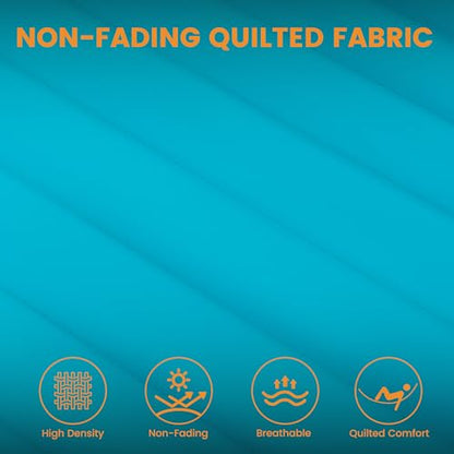 Lazy Daze 12 FT Double Quilted Hammock with Spreader Bar for Outside, Aqua | 2 Person Heavy Duty Hammock with Detachable Pillow and Carabiners for Outdoor Backyard Poolside, 450lbs Weight Capacity - color: Aqua