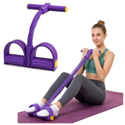 Pedal Resistance Band with Handle,4/6/8 Tubes Options,Soft Foot Straps