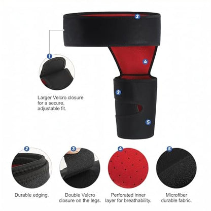 Hip Brace for Men/Women - Sciatica Pain Relief,Thigh Support,One Size Fits for All,Adjustable Strap,Hamstring Compression Sleeve,Breathable Fabric