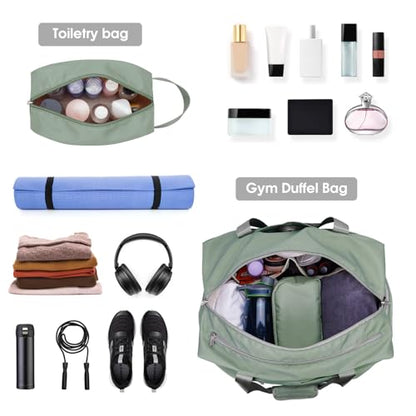 Ceneda 20" Gym Bag for Women with Wet Pocket & Shoe Compartment, Lightweight Duffel Waterproof Carry On Duffle for Travel, Yoga, Overnight (Dark Grey) - color: Dark Grey