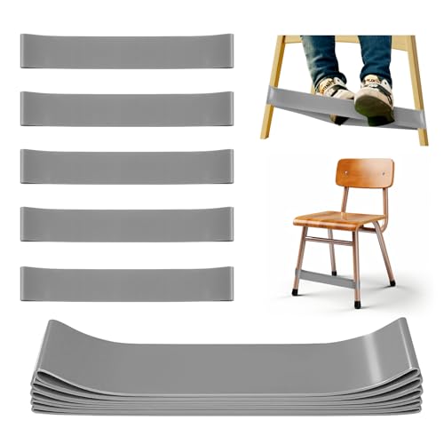 5 Pack Chair Bands for Kids with Fidgety Feet, ADHD Tools for Kids, Improve Focus & Reduce Restlessness, Chair Bands for Sensory ADHD ADD Autism - Classroom & Home Must Haves (Gray) - color: Gray, size: 5 Pack