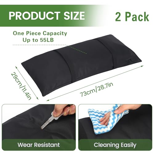 Umbrella Base Weights Sand Bags, 2 x 55LBS Fillable Sandbags for Outdoor Umbrella Stands, Cantilever Umbrellas, Trampolines, Patio Furniture, Garden Backyard Poolside Accessories Black (Without Sand)