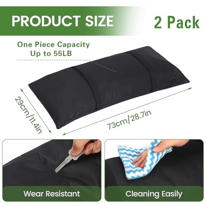 Umbrella Base Weights Sand Bags, 2 x 55LBS Fillable Sandbags for Outdoor Umbrella Stands, Cantilever Umbrellas, Trampolines, Patio Furniture, Garden Backyard Poolside Accessories Black (Without Sand)